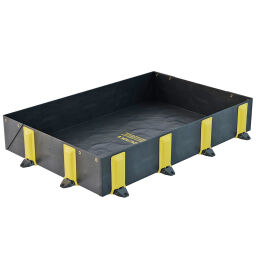 Bac de rétention plastique stockage de fûts ou transicuves (IBC) construction rabattable-pliable