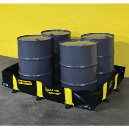 Plastic trays receptacle for IBC and drums fold down construction