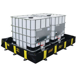 Bac de rétention plastique stockage de fûts ou transicuves (IBC) construction rabattable-pliable