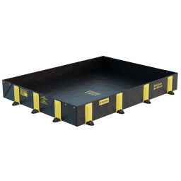 Bac de rétention plastique stockage de fûts ou transicuves (IBC) construction rabattable-pliable