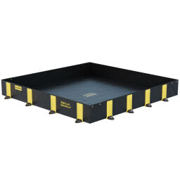 Bac de rétention plastique stockage de fûts ou transicuves (IBC) construction rabattable-pliable