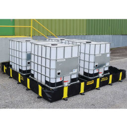 Bac de rétention plastique stockage de fûts ou transicuves (IBC) construction rabattable-pliable