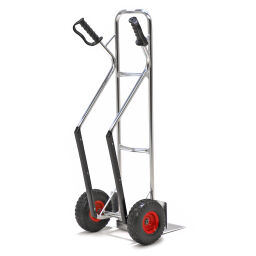 Aluminium steekwagen vaste constructie lekvrije PU-banden 260x80 mm 