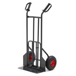 Diable transport acier bavette rabattable pneus 260x80 mm