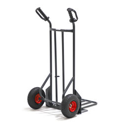Diable transport acier bavette rabattable pneus 260x80 mm