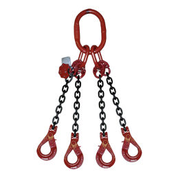 Lifting chain 4-jump with safety hooks, Ø 8 mm, 3000 kg 