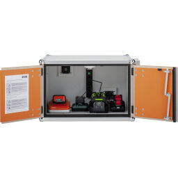 Safetybox fireproof cabinet storage and charging space for lithium batteries 