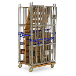 Rollwagen Gebraucht Rollbehälter 2-seitig mit Holzboden und Klemmgittern