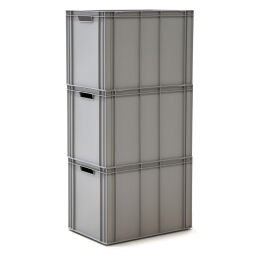 Euronorm stacking bins all walls closed + open handles