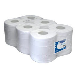 Poetsroldispensers midi poetspapier 2-laags cellulose poetspapier, 160 m - 6 rollen 