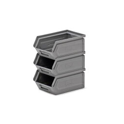 Storage bin steel grip opening