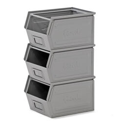 Storage bin steel grip opening