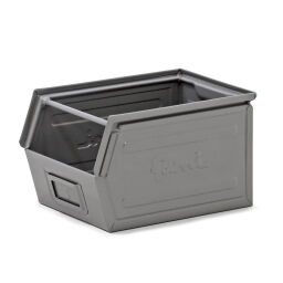Storage bin steel grip opening