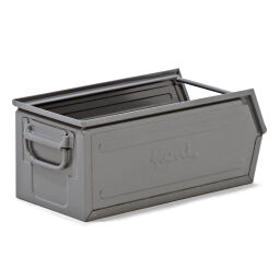 Storage bin steel grip opening