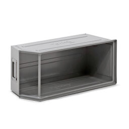 Storage bin steel grip opening