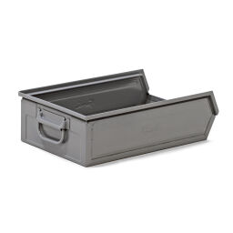 Storage bin steel grip opening