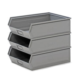 Storage bin steel grip opening
