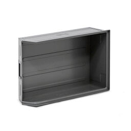 Storage bin steel grip opening