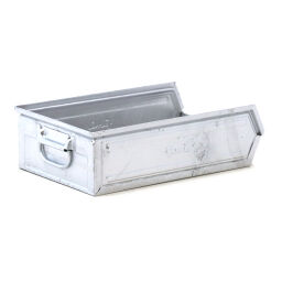 Storage bin steel grip opening