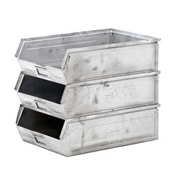 Storage bin steel grip opening