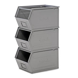 Storage bin steel grip opening